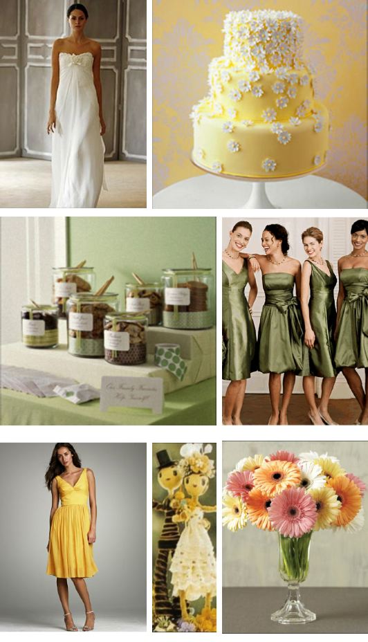 baby yellow and green wedding decoration